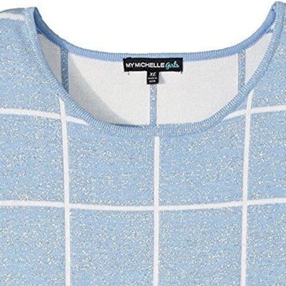 My Michelle Cap Sleeve Metallic Knit Flare Dress - Picture 6 of 8